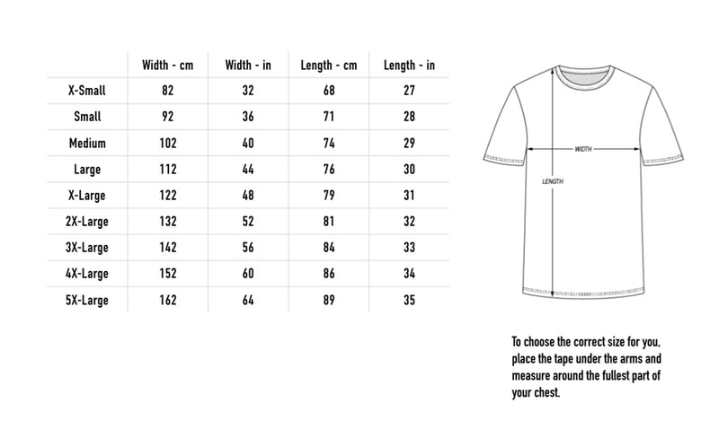 Size chart for Inmazes Tee - White